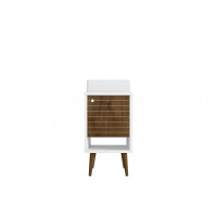 Manhattan Comfort 238BMC69 Liberty 17.71 Bathroom Vanity with Sink and Shelf in White and Rustic Brown